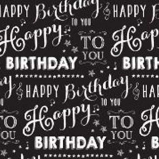 Picture of HAPPY BIRTHDAY BLACK WRAPPING 50X70CM